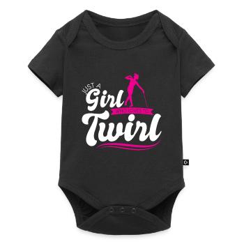 Juste une fille qui aime virevolter - Baton Twirler - Body à manches courtes Premium Bébé - noir - Devant