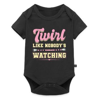 Virevolter comme personne ne regarde - Baton Twirler - Body à manches courtes Premium Bébé - noir - Devant