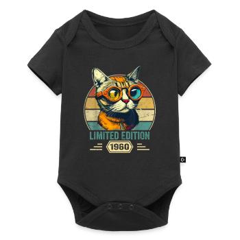 Génial depuis 1960 Cadeau d’anniversaire de chat - Body à manches courtes Premium Bébé - noir - Devant
