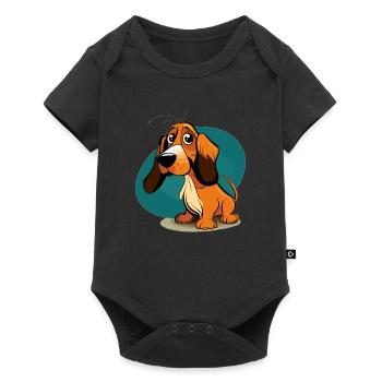 Chien dans le style comique - Body à manches courtes Premium Bébé - noir - Devant