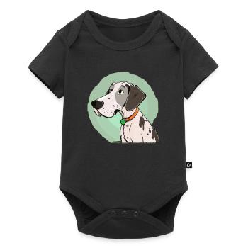 Chien dans le style comique - Body à manches courtes Premium Bébé - noir - Devant