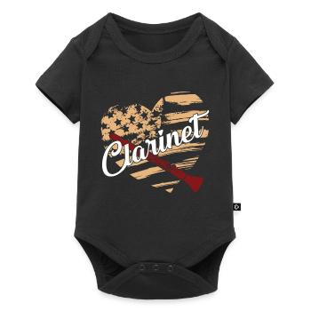 Clarinet Clarinet Flag - Baby Premium short-sleeve bodysuit - black - Front