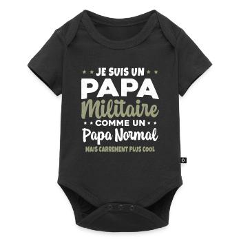 Homme Je Suis Papa Militaire Humour Cadeau soldats - Body à manches courtes Premium Bébé - noir - Devant