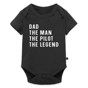 Dad Man Airplane saying - Baby Premium short-sleeve bodysuit - black - Front