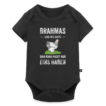 Brahma Hühner I Chicken Geflügel Motiv für - Baby Premium Kurzarmbody - Schwarz - Vorne