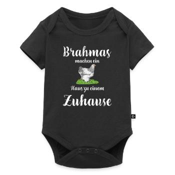 Brahma Hühner I Chicken Geflügel Motiv für - Baby Premium Kurzarmbody - Schwarz - Vorne