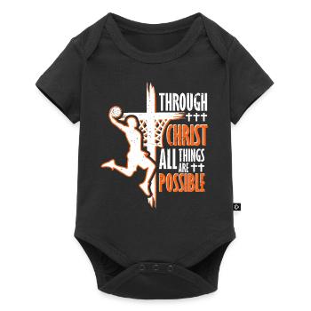 christian basketball jesus christ basketball - Baby Premium short-sleeve bodysuit - black - Front