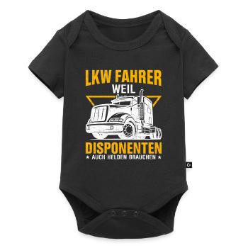 LKW Fahrer weil Disponenten auch Helden brauchen - Baby Premium Kurzarmbody - Schwarz - Vorne