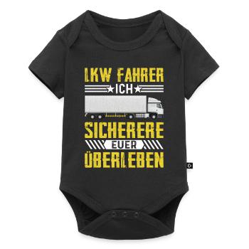 Lkw fahrer Ich sichere euer Überleben Brummi Vater - Baby Premium Kurzarmbody - Schwarz - Vorne