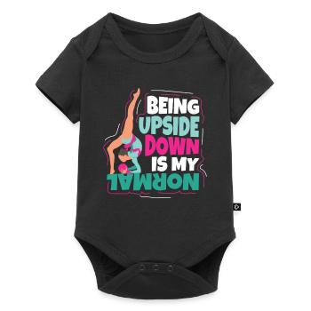 Being Upside Down Gymnastik Turnen - Baby Premium Kurzarmbody - Schwarz - Vorne