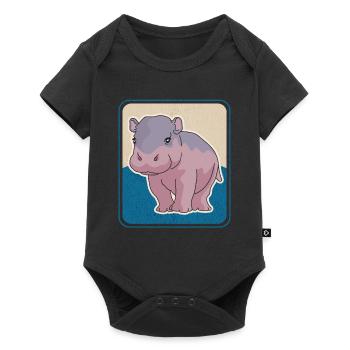 Hippo Baby Hippo Hippo Gift - Baby Premium short-sleeve bodysuit - black - Front