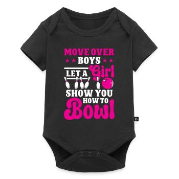 Move over Boys lik a Girl vous montrer comment jouer au bowling - Body à manches courtes Premium Bébé - noir - Devant