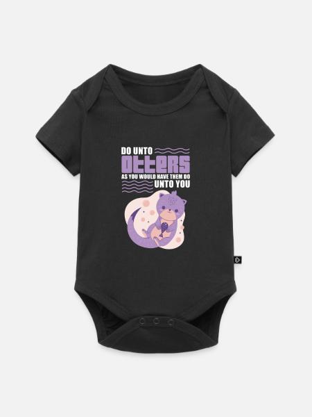Otter Seeotter Fischotter Geschenk - Baby Premium Kurzarmbody - Schwarz