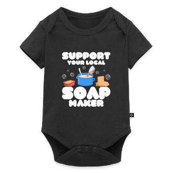 Support Your Local Soap Maker Soapmaker Soapmaking - Baby Premium short-sleeve bodysuit - black - Front
