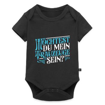 Möchtest du mein Trauzeuge sein - Baby Premium Kurzarmbody - Schwarz - Vorne