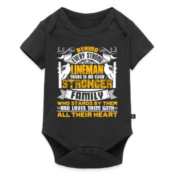 Lineman Behind Every Strong Lineman - Baby Premium short-sleeve bodysuit - black - Front