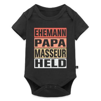 Masseur Vater Ehemann Held - Baby Premium Kurzarmbody - Schwarz - Vorne
