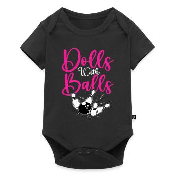 Dolls with Balls - Baby Premium Kurzarmbody - Schwarz - Vorne