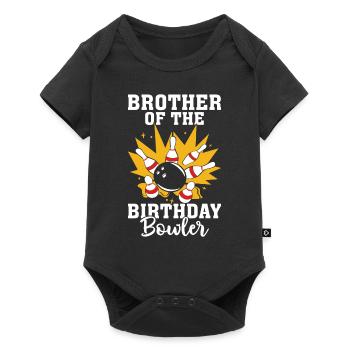 Frère du joueur de quilles d’anniversaire - Body à manches courtes Premium Bébé - noir - Devant