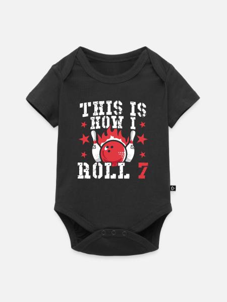 Bowling Design Birthday - Baby Premium Kurzarmbody - Schwarz