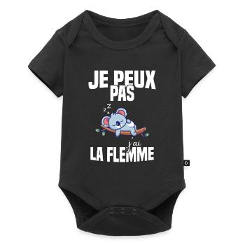 Je Peux Pas J'ai La Flemme - Body à manches courtes Premium Bébé - noir - Devant