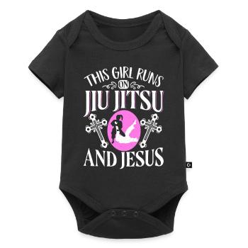 Brazilian Jiu Jitsu MMA Bjj Hugger - Baby Premium Kurzarmbody - Schwarz - Vorne