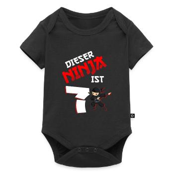 7. Geburtstag Junge 7 Jahre alt - Baby Premium Kurzarmbody - Schwarz - Vorne