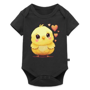 Cute Chick Valentines Day Heart Farm Animal Chicke - Baby Premium short-sleeve bodysuit - black - Front