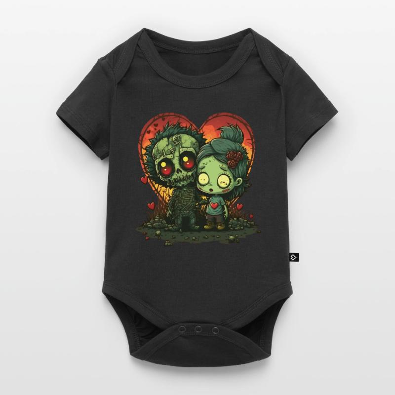 Cute Chibi Zombie Corpse Horror Apocalyptic Valent Baby Premium short-sleeve bodysuit