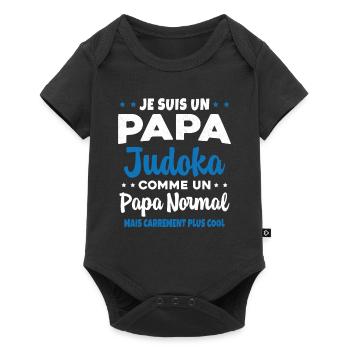 Homme Papa Judoka Humour Judo Cadeau - Body à manches courtes Premium Bébé - noir - Devant