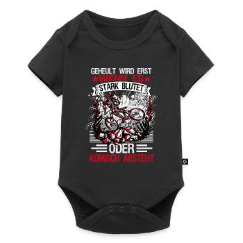 Downhill Mountainbiker Mountainbiken - Baby Premium Kurzarmbody - Schwarz - Vorne
