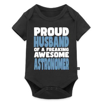 Fière épouse d’un sacré bon astronome - Body à manches courtes Premium Bébé - noir - Devant