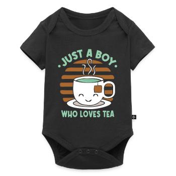 Just A Boy Who Loves Tea - Baby Premium short-sleeve bodysuit - black - Front