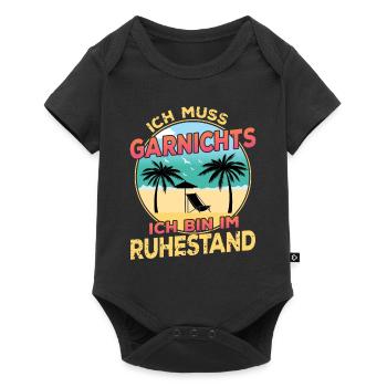 Ich Muss Garnichts Ich bin im Ruhestand Rentner - Baby Premium Kurzarmbody - Schwarz - Vorne