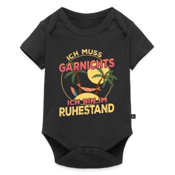 Ich Muss Garnichts Ich bin im Ruhestand Rentner - Baby Premium Kurzarmbody - Schwarz - Vorne