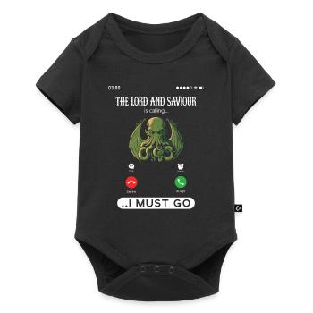 Cthulhu Is Calling, Cosmic Horror Call Cthulhu - Baby Premium Kurzarmbody - Schwarz - Vorne