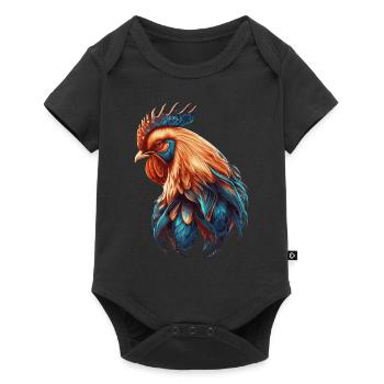 Flower Crown Chicken Floral Farm Animal Pet - Baby Premium short-sleeve bodysuit - black - Front