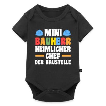 Bauherr - Baby Premium Kurzarmbody - Schwarz - Vorne