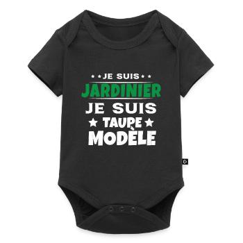 Je suis jardinier Je suis Taupe Modèle Humour - Body à manches courtes Premium Bébé - noir - Devant