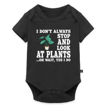 Funny Plant Saying - Baby Premium short-sleeve bodysuit - black - Front