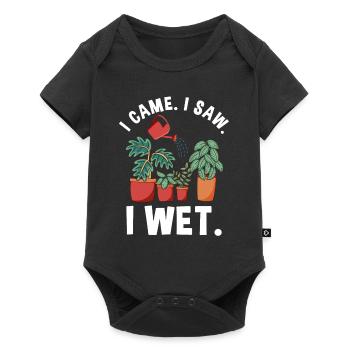 Lustige Gartenpflanze Nasse Pflanzen - Baby Premium Kurzarmbody - Schwarz - Vorne