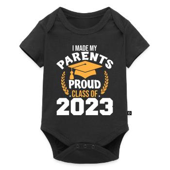 J’ai rendu mes parents fiers de la classe de 2023 - Body à manches courtes Premium Bébé - noir - Devant