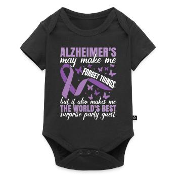 Alzheimer's Awareness | Purple Ribbon | Dement - Baby Premium short-sleeve bodysuit - black - Front