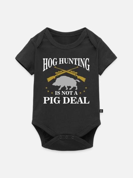 Schweinejagd, Wildschweinjäger - Baby Premium Kurzarmbody - Schwarz