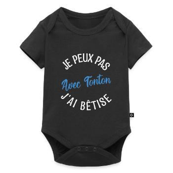 Cadeau Tonton, cadeau oncle, tonton de l'année. - Body à manches courtes Premium Bébé - noir - Devant