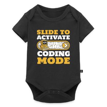 Slide To Activate Coding Mode Developer Coder - Baby Premium Kurzarmbody - Schwarz - Vorne