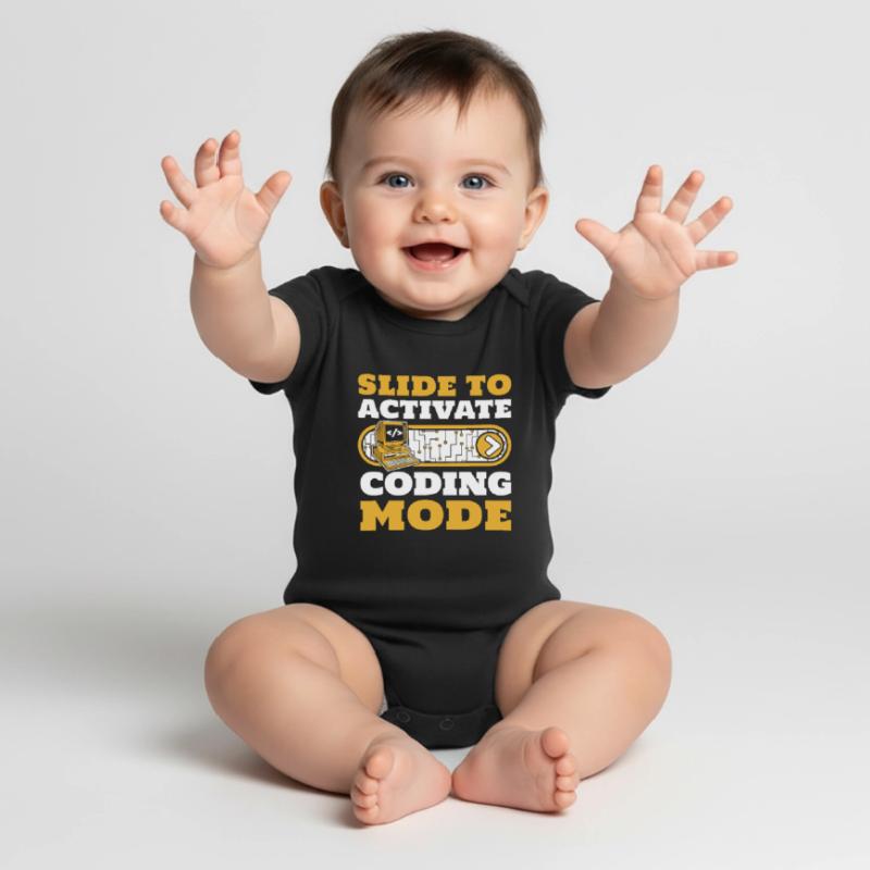 Slide To Activate Coding Mode Developer Coder Baby Premium Kurzarmbody