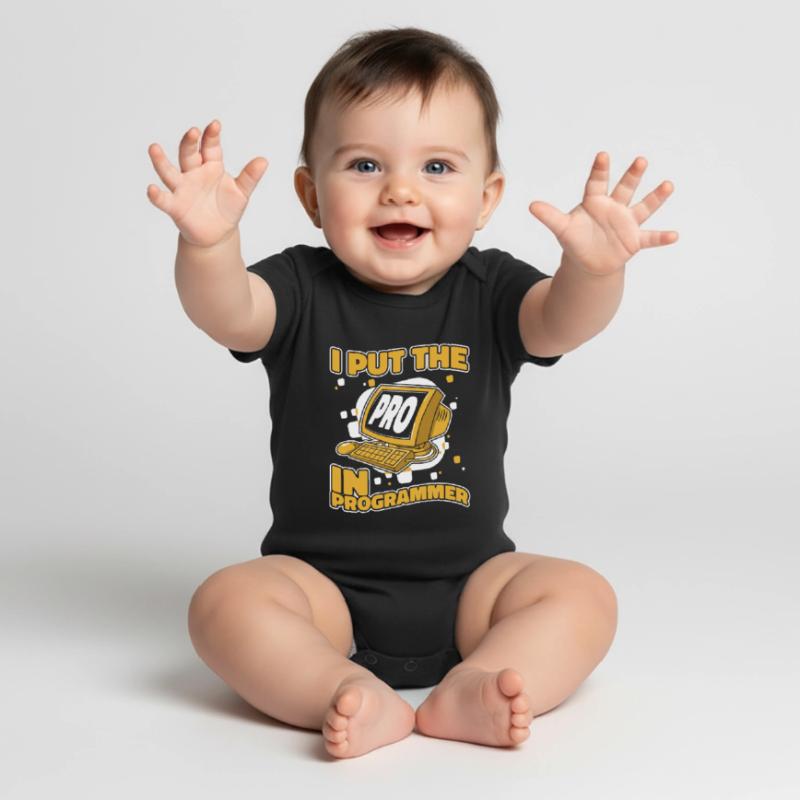 I Put The Pro In Programmer Developer Coder Baby Premium short-sleeve bodysuit