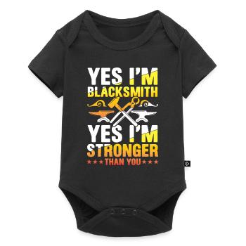 I'm Blacksmith I'm Stronger Than You - Baby Premium Kurzarmbody - Schwarz - Vorne