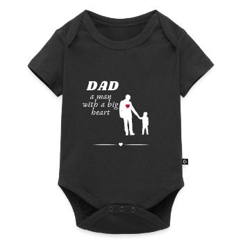 Dad the man with a big heart - Baby Premium short-sleeve bodysuit - black - Front